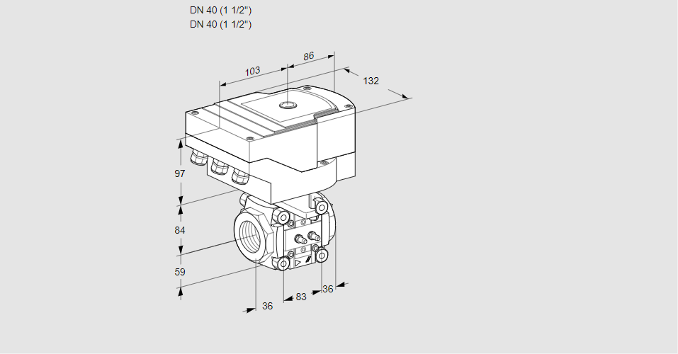 Линейный регулятор расхода газа с сервоприводом IFC 340/40R05-25MMPP/20-60W3TR10-I
