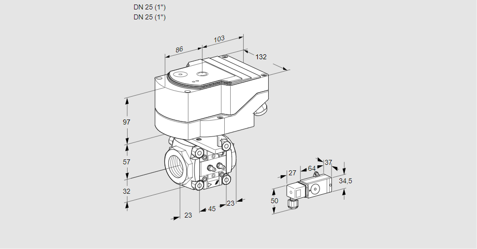 Линейный регулятор расхода газа с сервоприводом IFC 125/25R05-20MM1-/20-60W3TR10