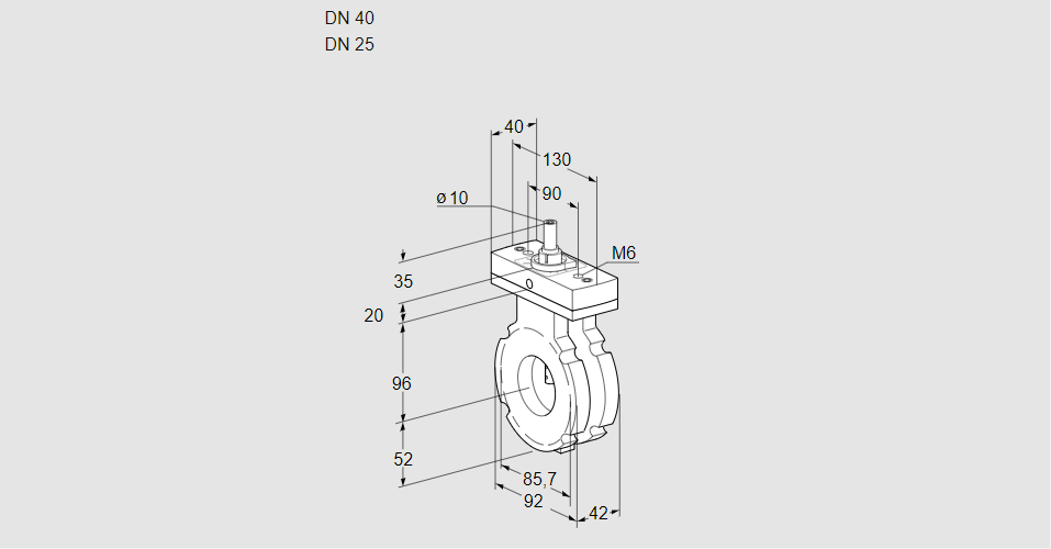 Заслонка дроссельная BVG 40/25W05F