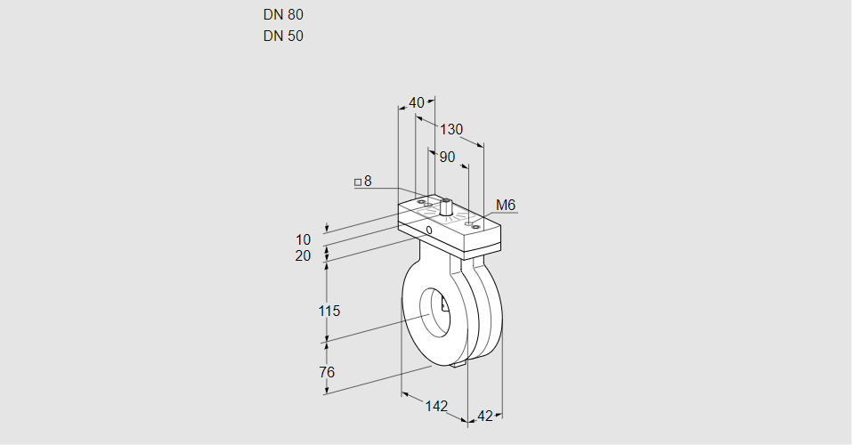 Заслонка дроссельная BVA 80/50Z05V
