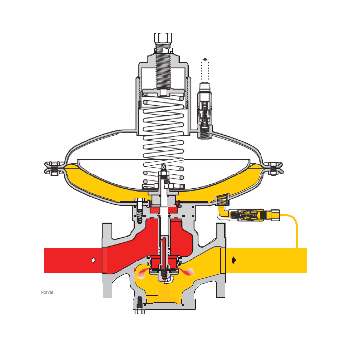Регулятор давления газа Nоrval-G 495 DN25 Рвых=55-83 mbar, с ПЗК